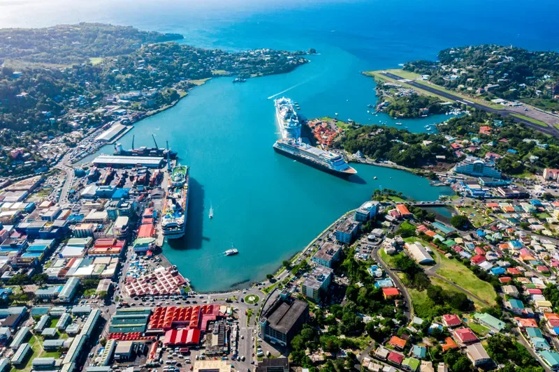 The coastline of St. Lucia
